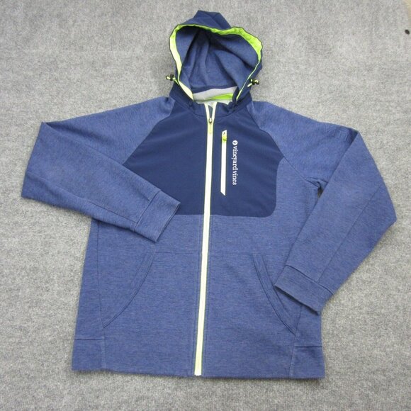 Vineyard Vines Hoodie Mens Small Blue Full Zip Removable Hood Jacket - Picture 1 of 10